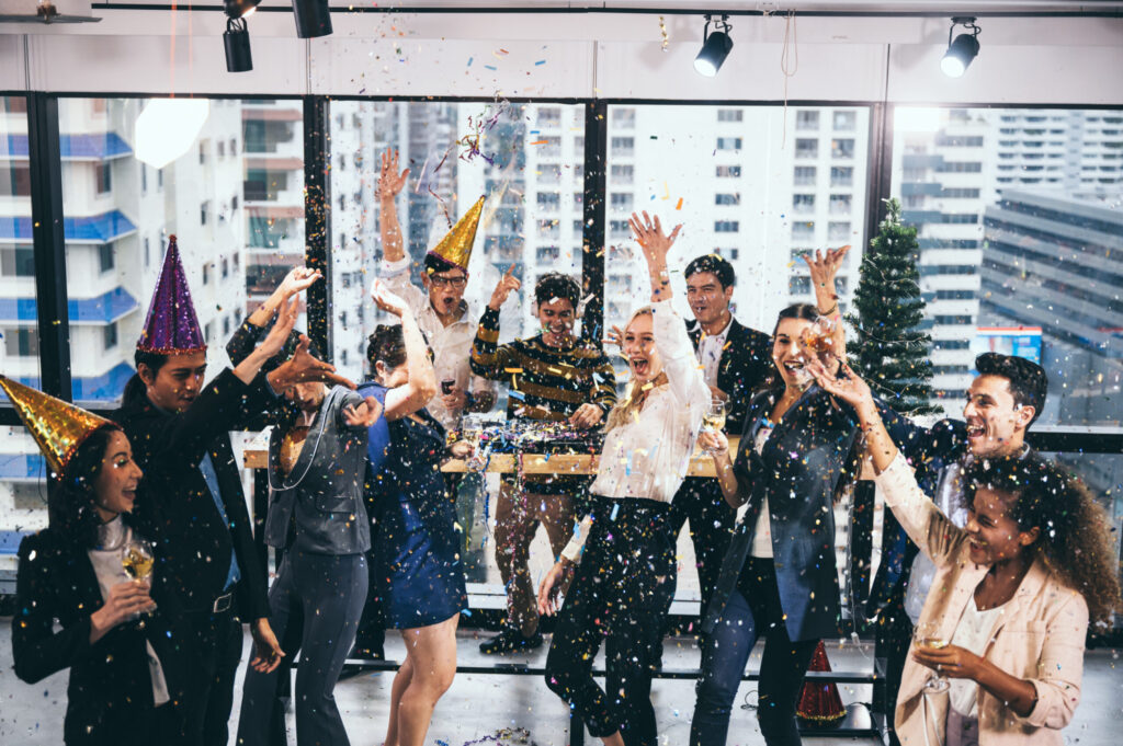 Tips for celebrating inclusive end of year parties at work. DEI tips from The Orenda Collective.